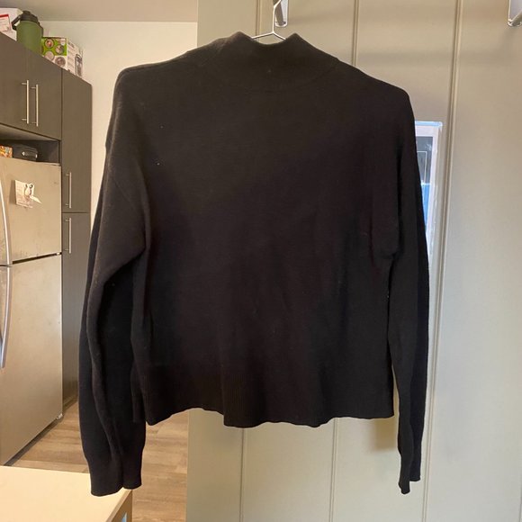 & Other Stories Mock Neck Cropped Sweater Black - Picture 6 of 7